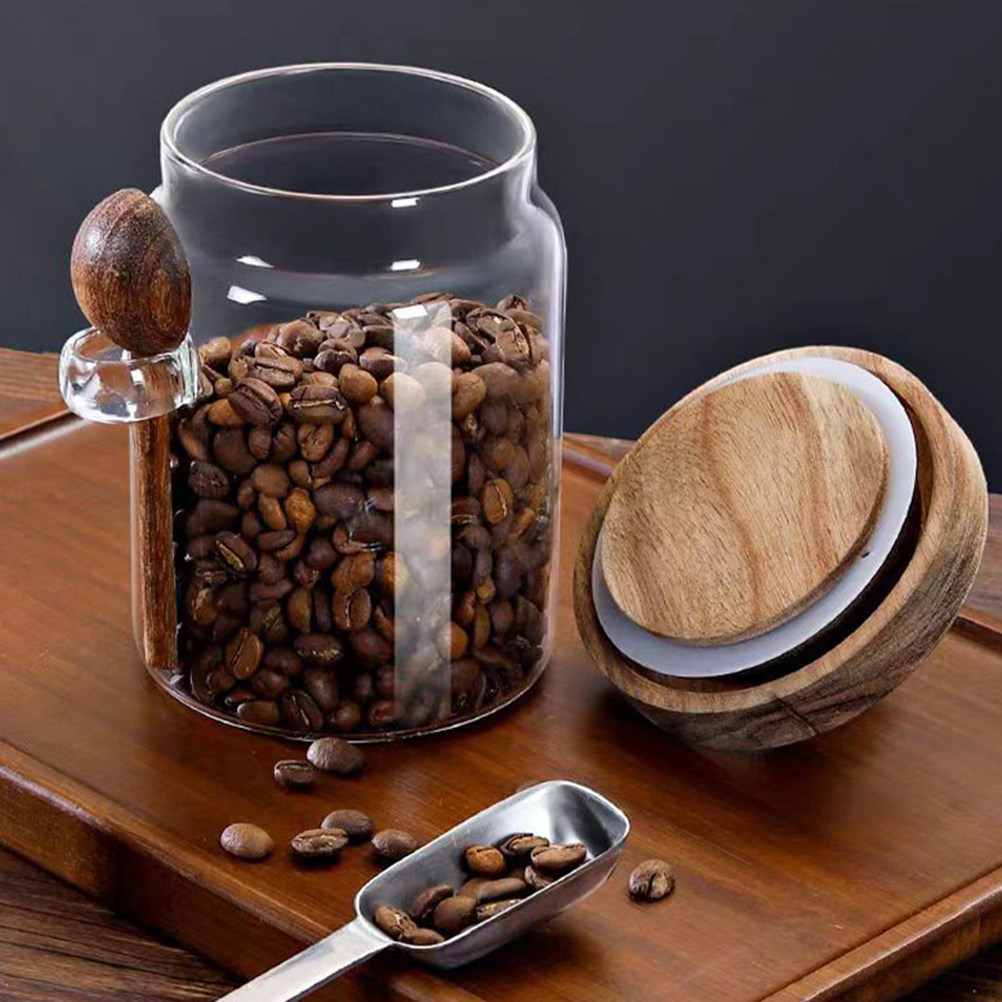 Food Storage Glass Containers - Transparent Glass Food Storage Canister with