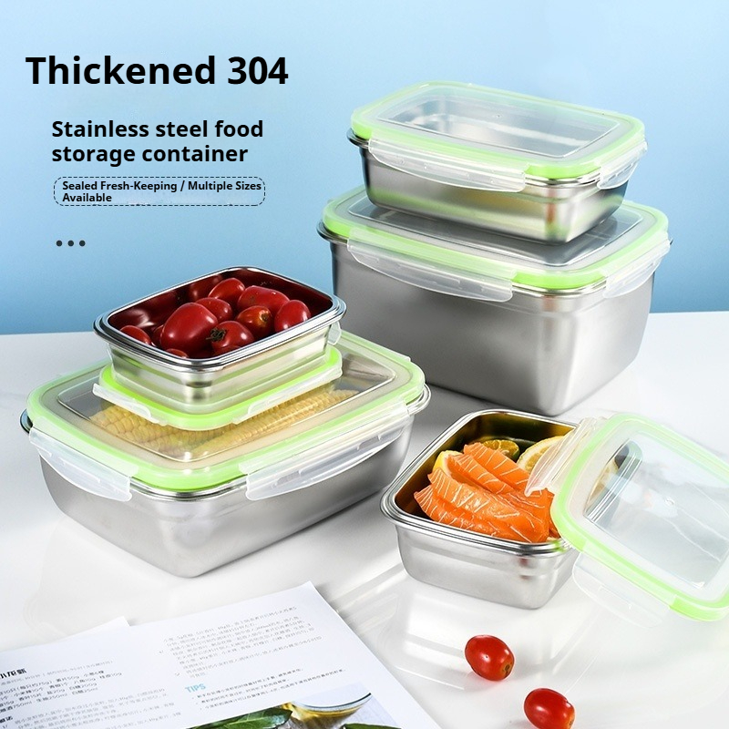 Food Storage Kitchen Container Set - 304 Stainless Steel Lunch Box Set
