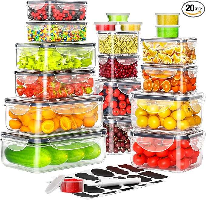 Food Storage Kitchen Container Set - 「Free Delivery」 40 Pcs Airtight Food