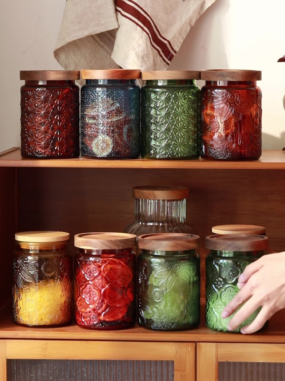 Food Storage Glass Box - Vintage Glass Kitchen Storage Jar Kitchen