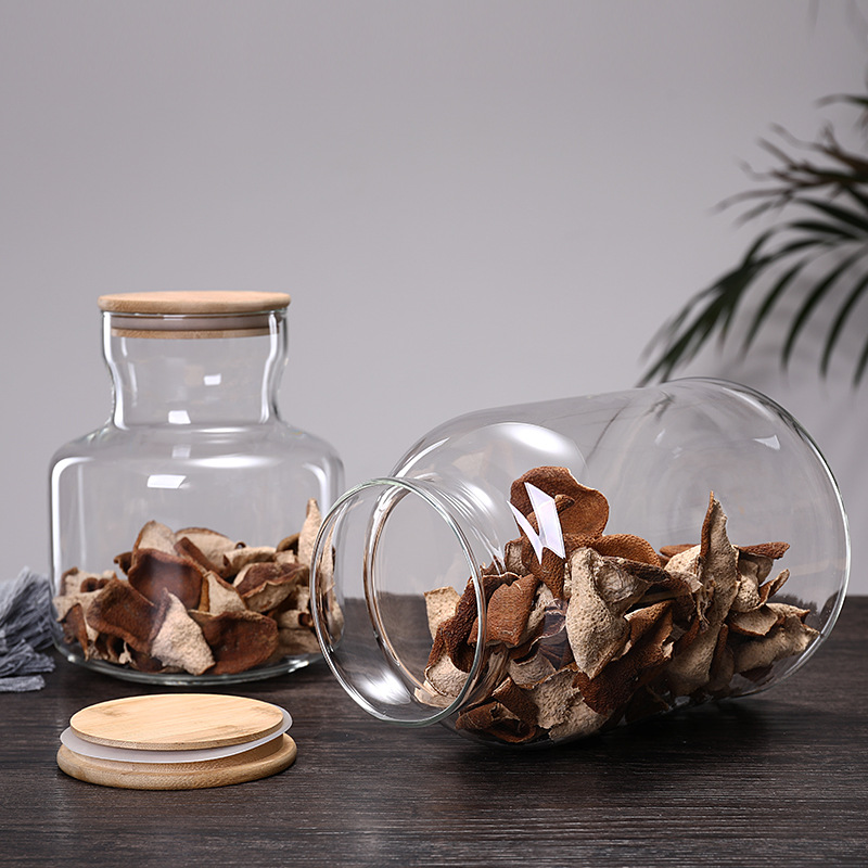 Food Storage Glass Containers Large - 3800ml Bamboo Lid Glass Kitchen Storage
