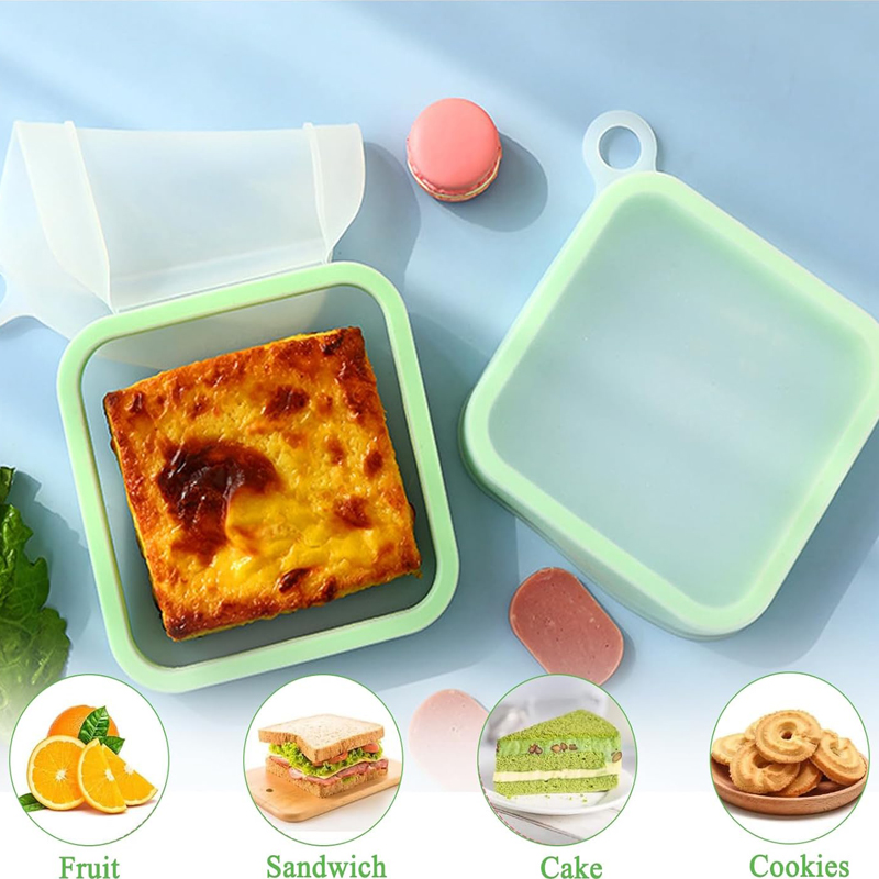 Food Storage Handling - Silicone Sandwich Toast Bento Box With