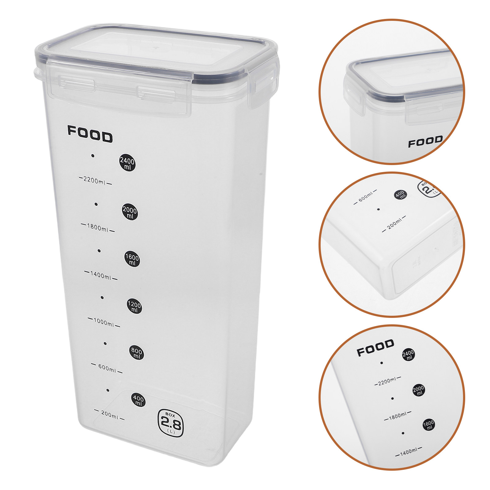Food Storage Dispenser - 2Pcs Transparent Grain Storage Containers Airtight