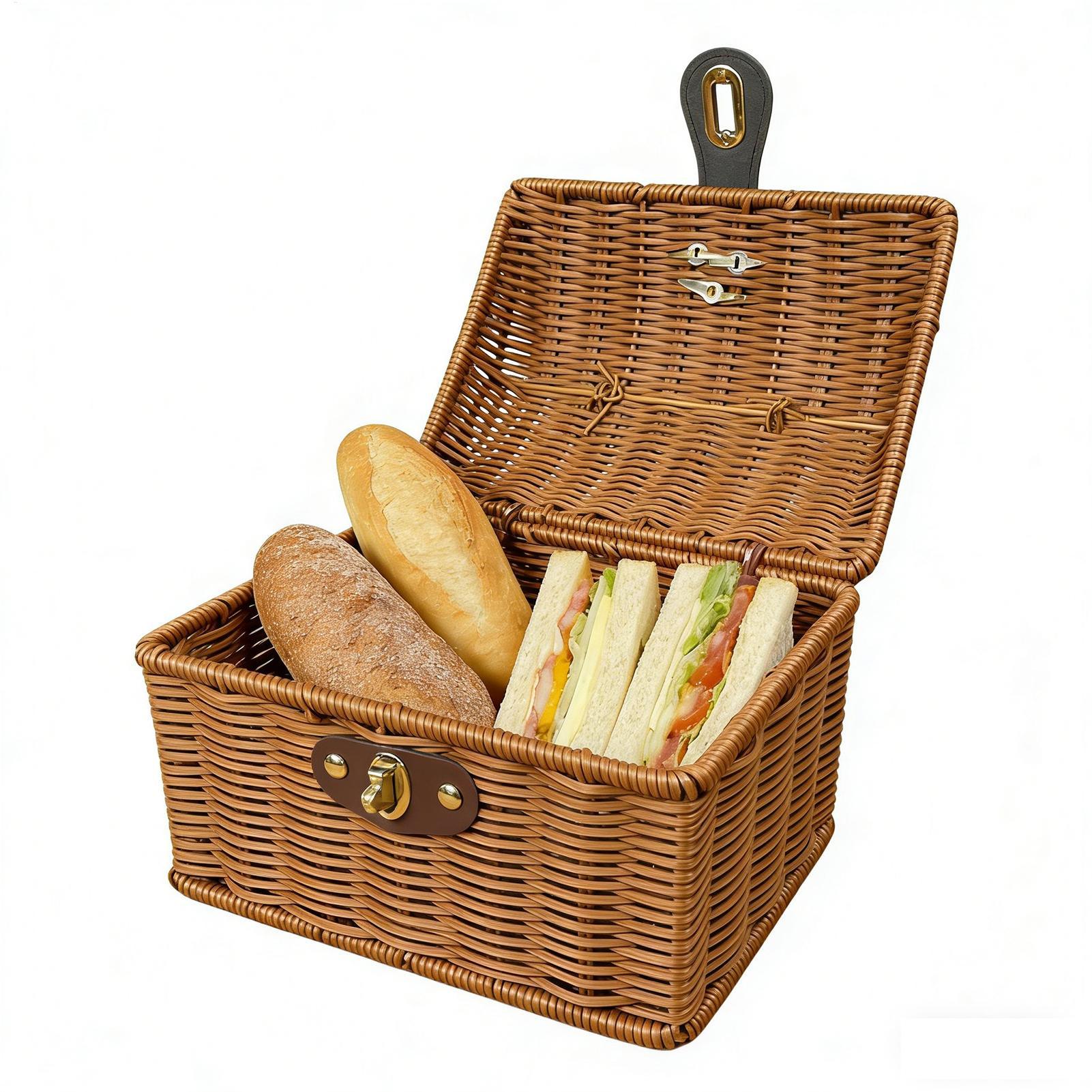 Picnic Basket With Handle Woov - Bread Box Bamboo recension och pris
