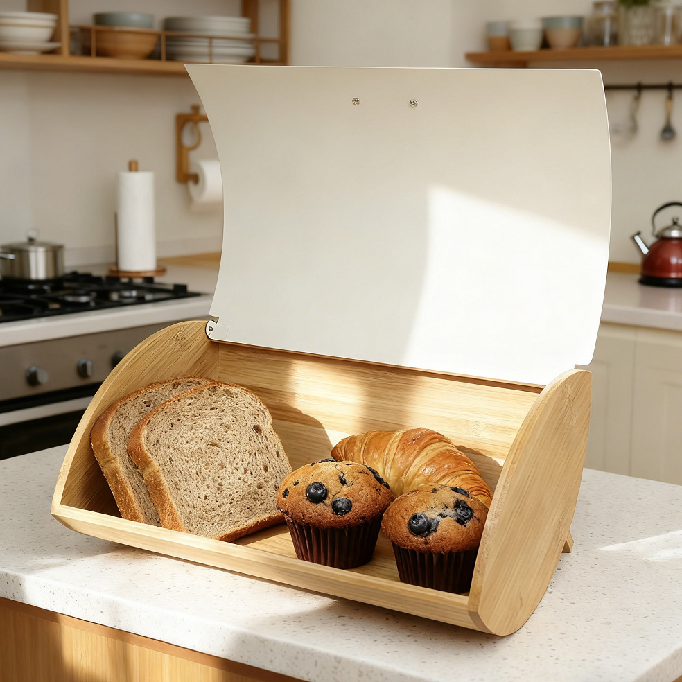 Bamboo Cover Bread Box, Househ - Bread Box Bamboo recension och pris