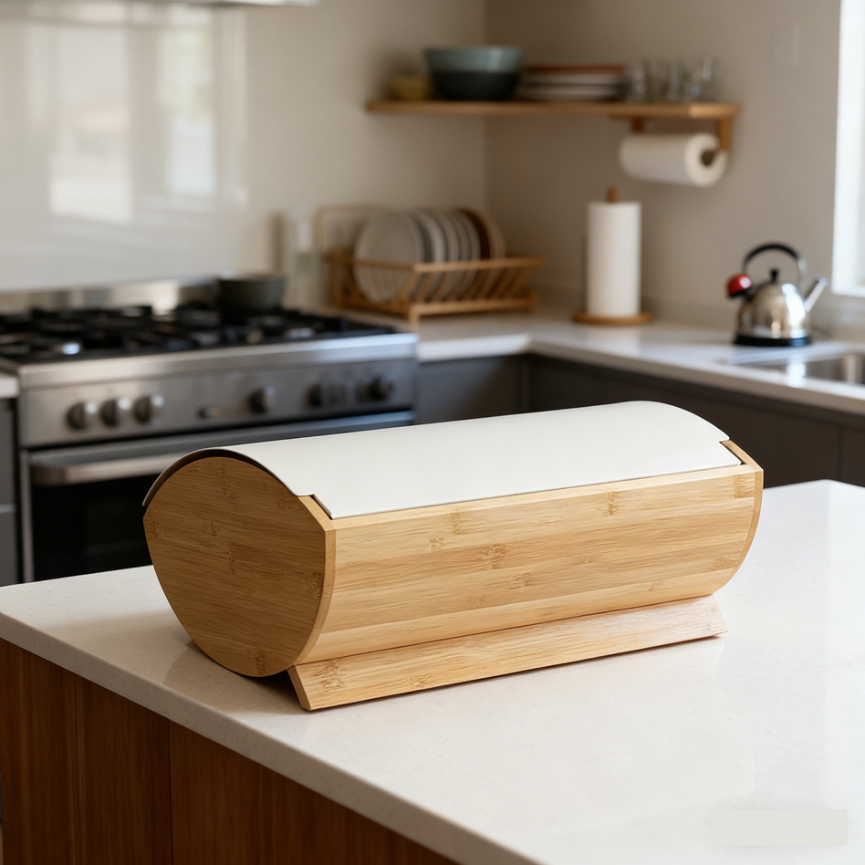Bamboo Cover Bread Box, Househ - Bread Box Bamboo recension och pris