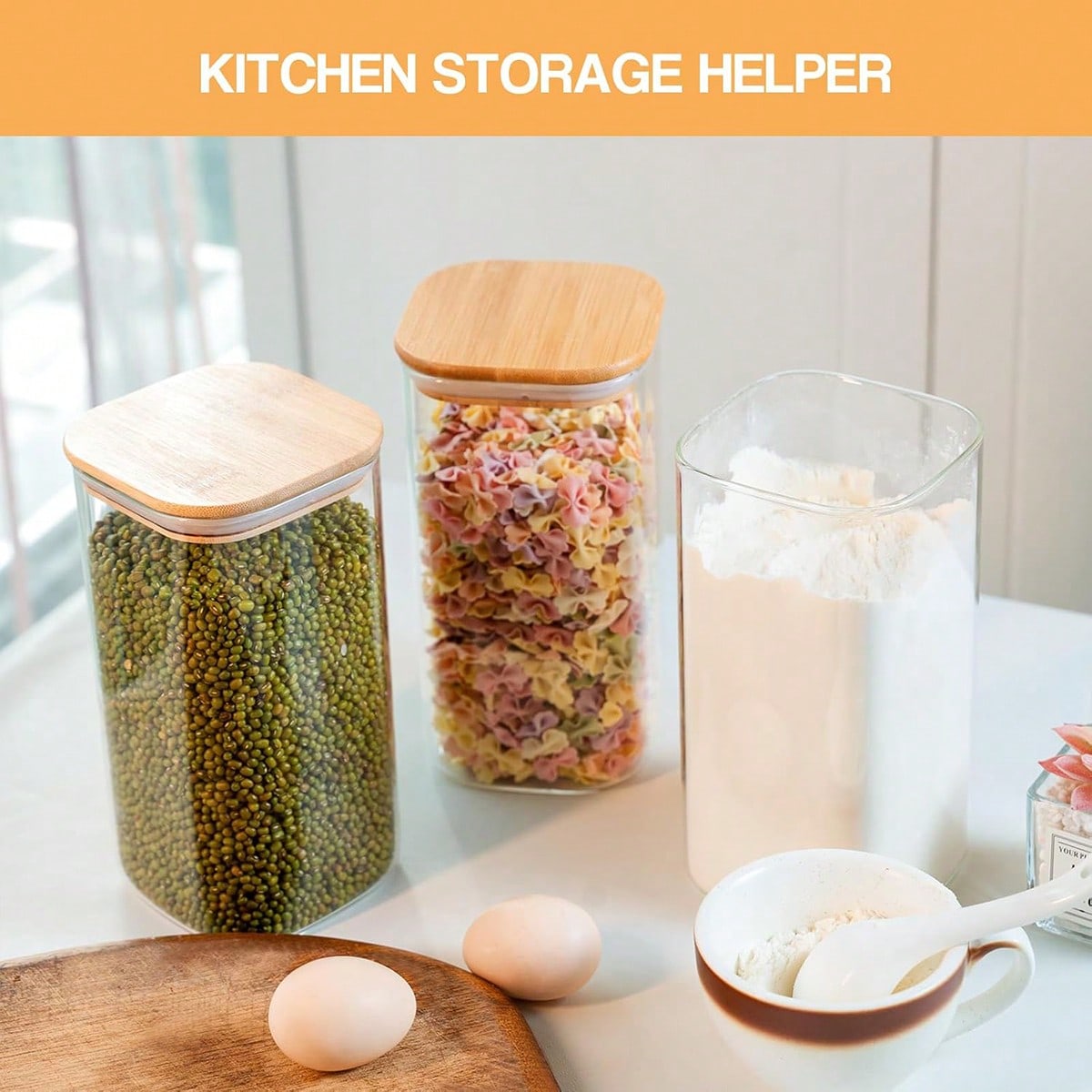 6 Pack Glass Food Storage Jars - Food Storage Glass Containers recension och pris