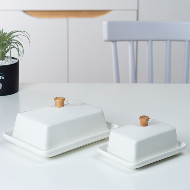 Ceramic bamboo wood butter dis - Bread Box Bamboo recension och pris