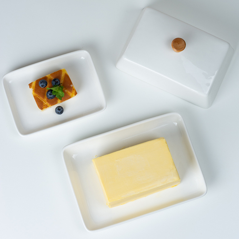 Ceramic bamboo wood butter dis - Bread Box Bamboo recension och pris