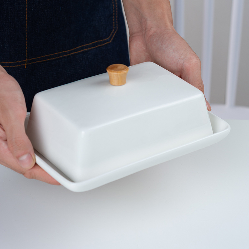 Ceramic bamboo wood butter dis - Bread Box Bamboo recension och pris