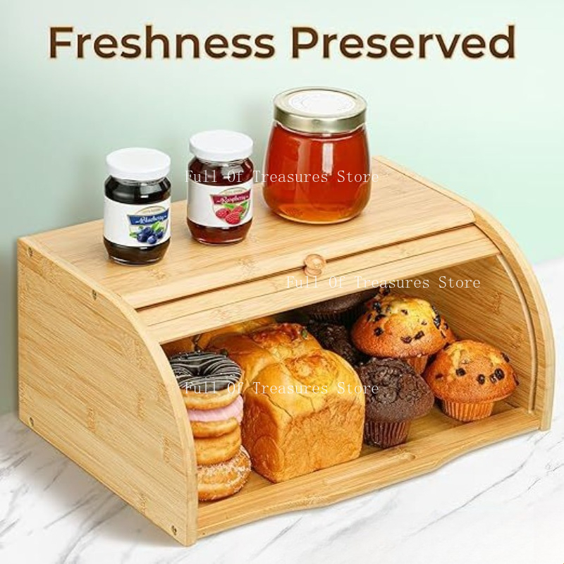 Bamboo Bread Box Fit for Home  - Bread Box Bamboo recension och pris