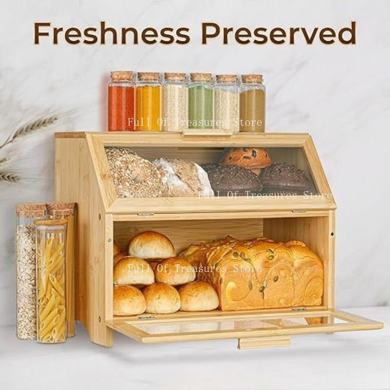 Bamboo Bread Box Fit for Home  - Bread Box Bamboo recension och pris