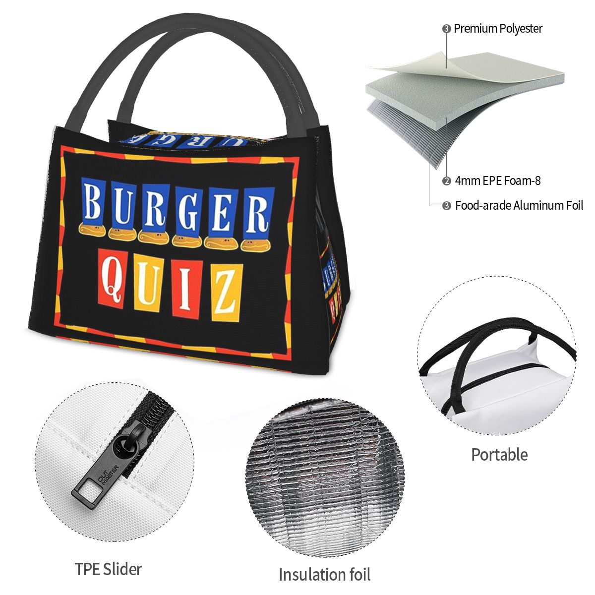 Burger Quiz New Logo Insulated - Food Storage Quiz recension och pris