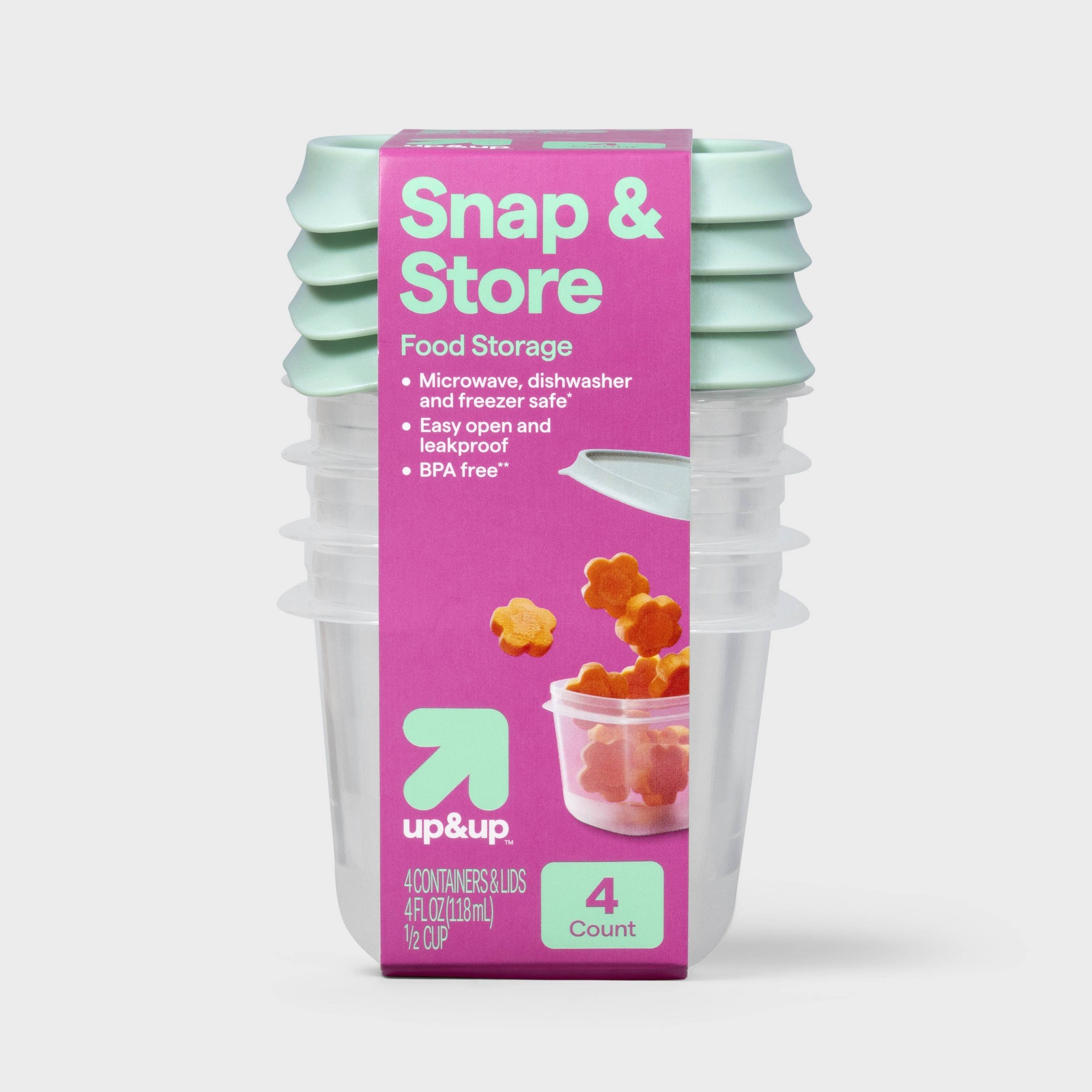 4ct Mini Square Half Cup Food  - Food Storage Meal Prep recension och pris