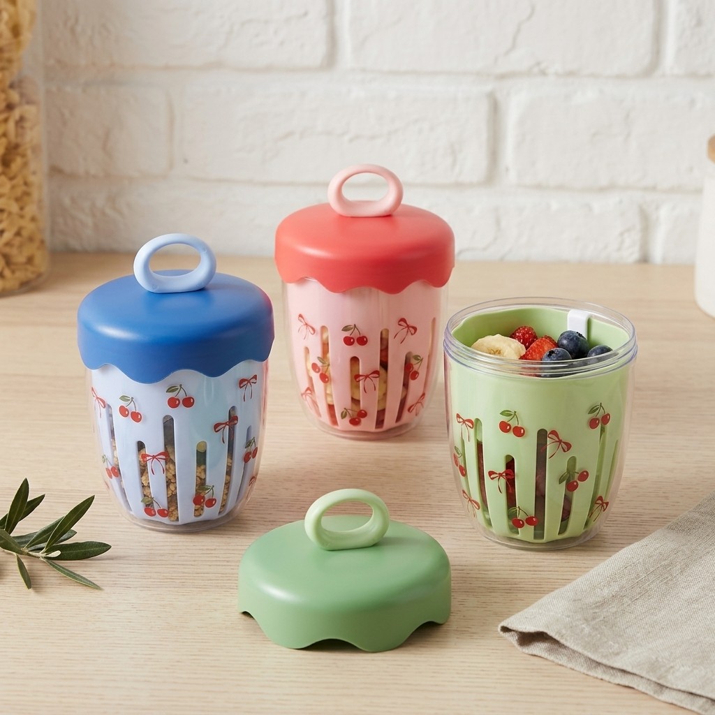 Portable Plastic Overnight Oat - Food Storage Handling recension och pris