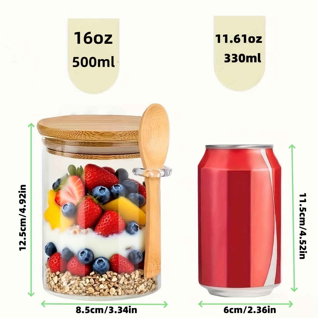 1/2/4/8Pcs Oatmeal Glass Cup S - Food Storage Glass Containers recension och pris