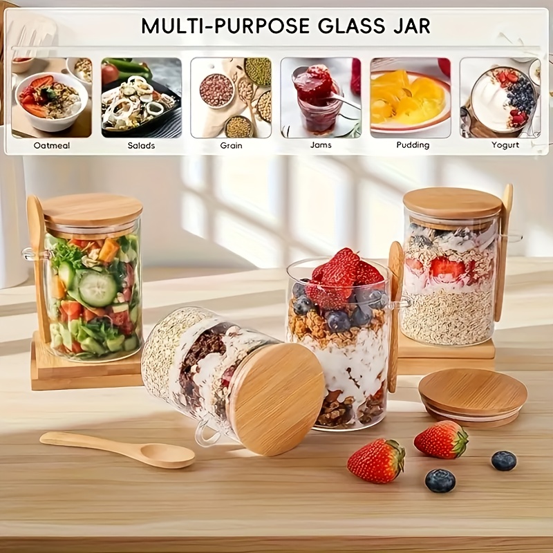 1/2/4/8Pcs Oatmeal Glass Cup S - Food Storage Glass Containers recension och pris