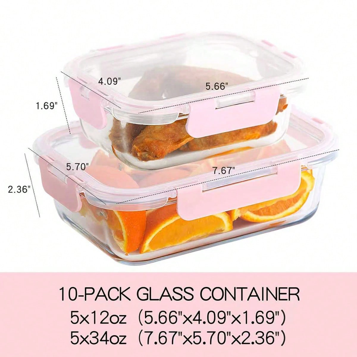 10 Pack Glass Meal Prep Contai - Food Storage Glass Containers recension och pris