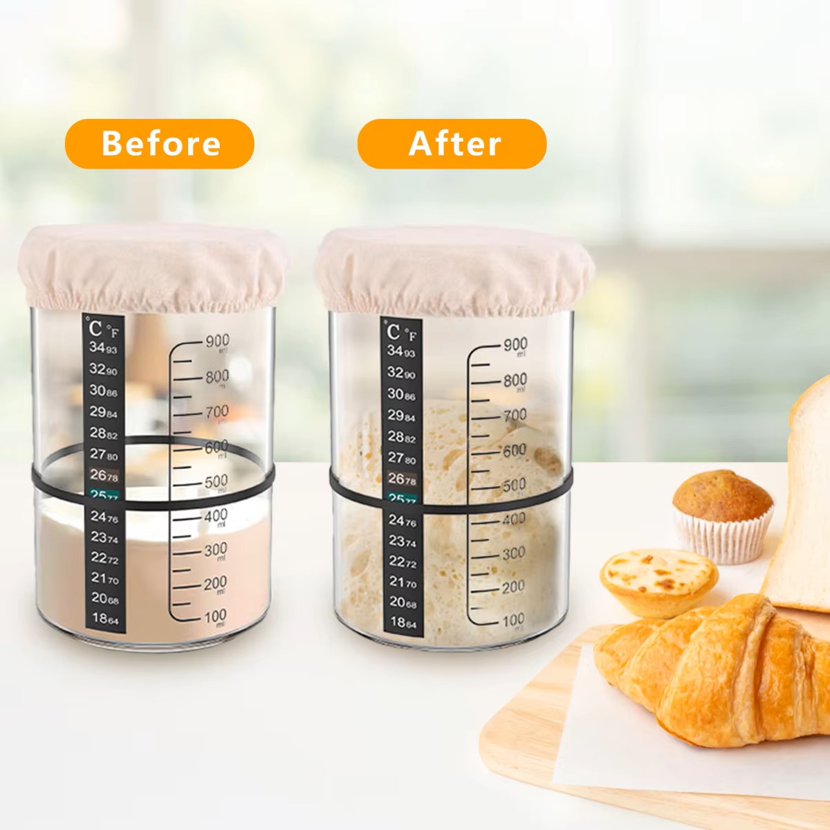 1500/900ml Sourdough Starter J - Food Storage Glass Containers recension och pris