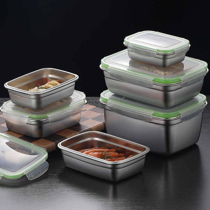 304 Stainless Steel Lunch Box  - Food Storage Kitchen Container Set recension och pris