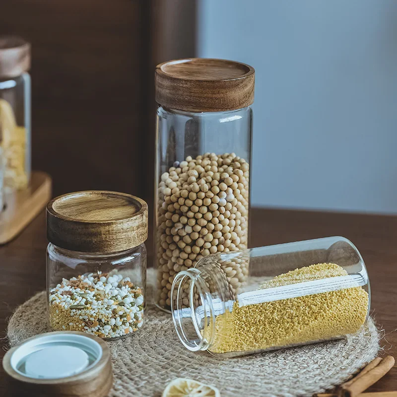 Wood Lid Orgnizer Glass Airtig - Food Storage Kitchen Container Set recension och pris