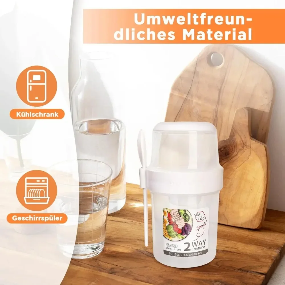 Salad Cup Breakfast Cups Porta - Food Storage Kitchen Container Set recension och pris