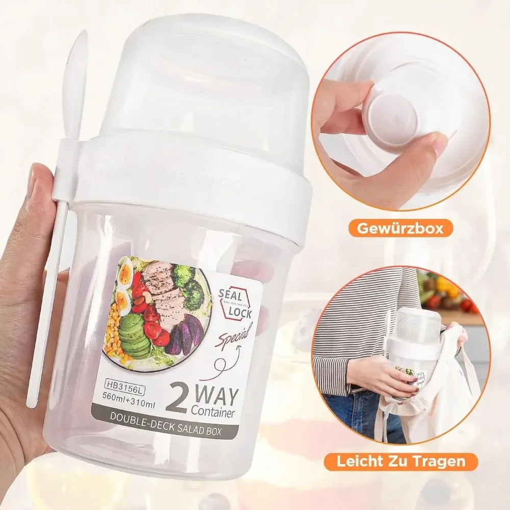 Salad Cup Breakfast Cups Porta - Food Storage Kitchen Container Set recension och pris