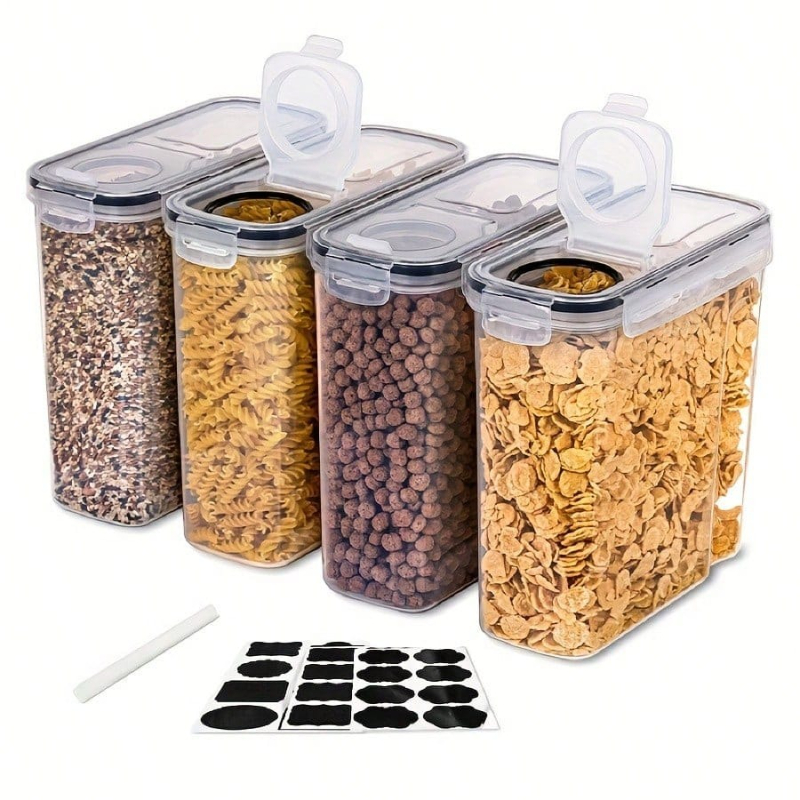 4 Pack Airtight Cereal Dry Foo - Food Storage Kitchen Container Set recension och pris