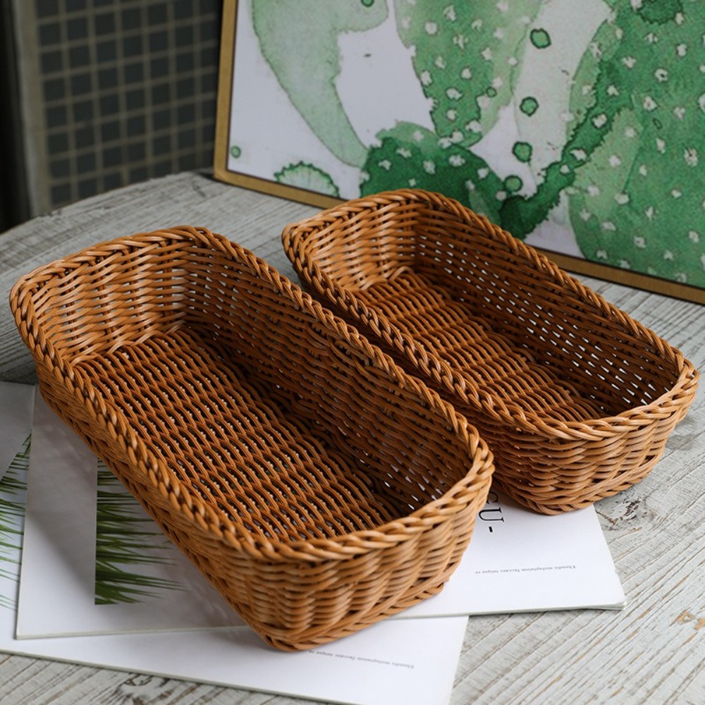 Imitation Rattan Storage Baske - Bread Box Bamboo recension och pris