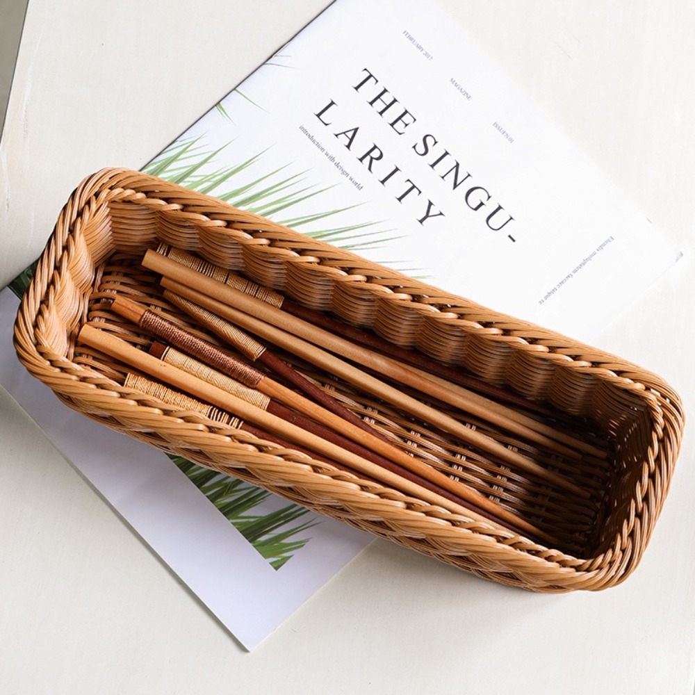 Imitation Rattan Storage Baske - Bread Box Bamboo recension och pris