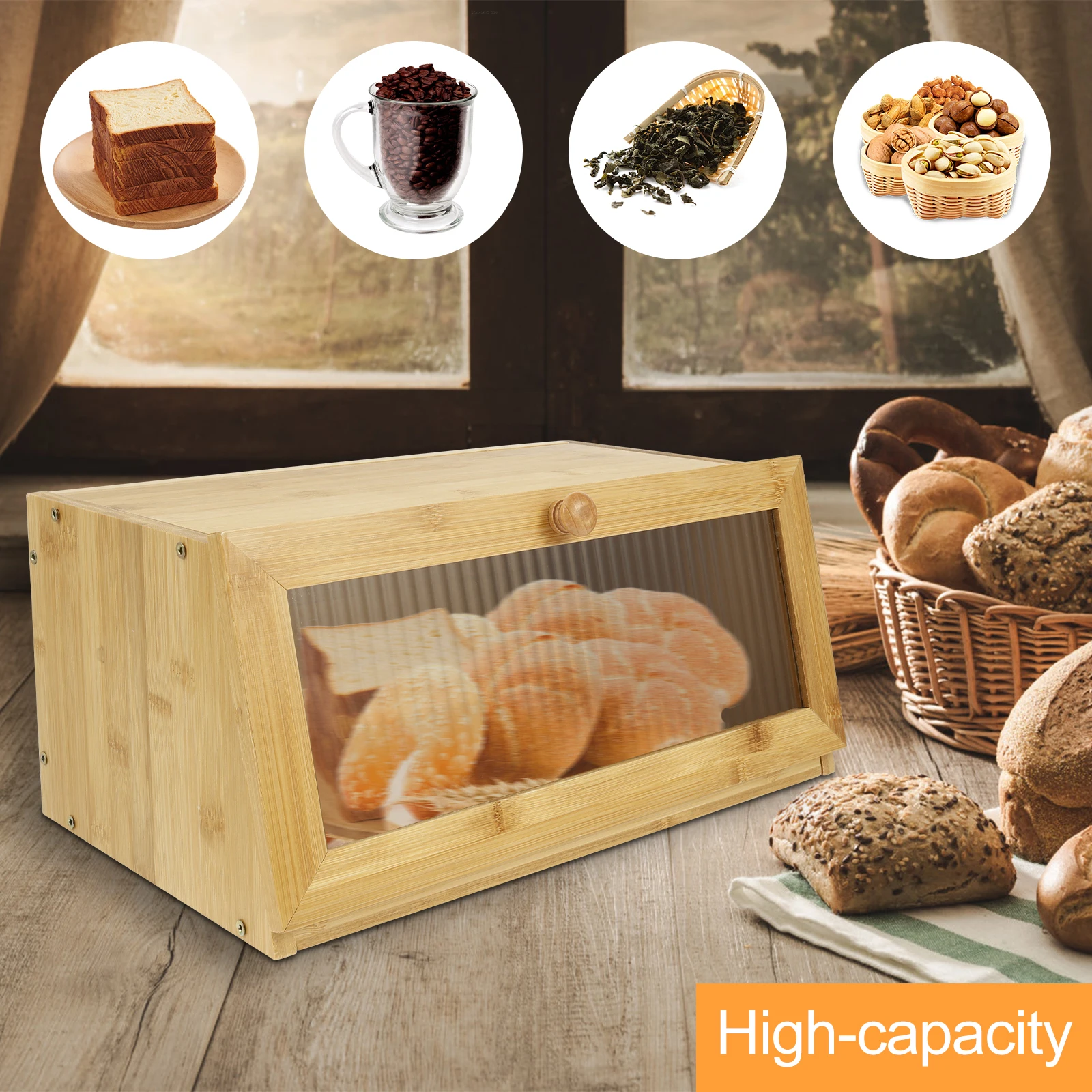 Bamboo Bread Box Kitchen Count - Bread Box Bamboo recension och pris