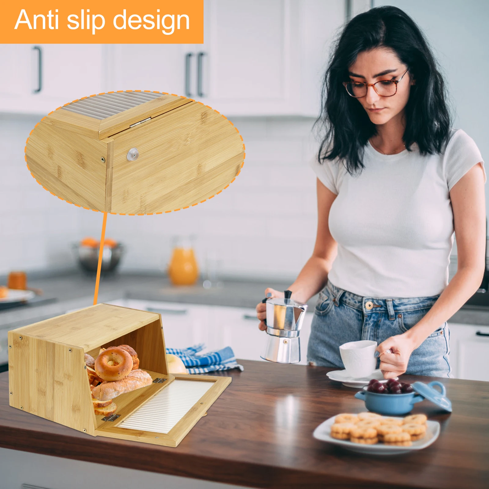 Bamboo Bread Box Kitchen Count - Bread Box Bamboo recension och pris
