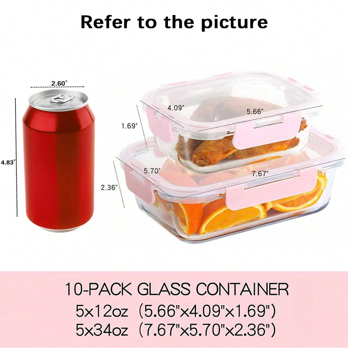 10 Pack Glass Meal Prep Contai - Food Storage Glass Containers recension och pris