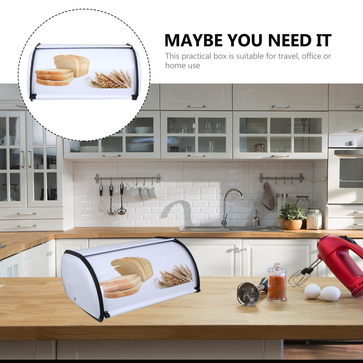 1Pcs Premium Metal Bread Box w - Bread Box Bamboo recension och pris