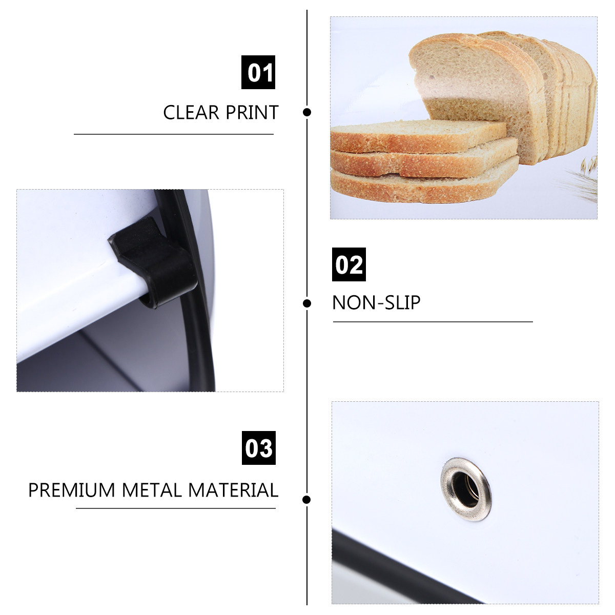 1Pcs Premium Metal Bread Box w - Bread Box Bamboo recension och pris